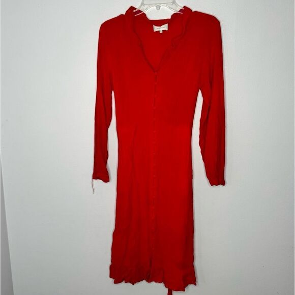 Second Female Anthropologie red dress shirt small - Picture 1 of 6